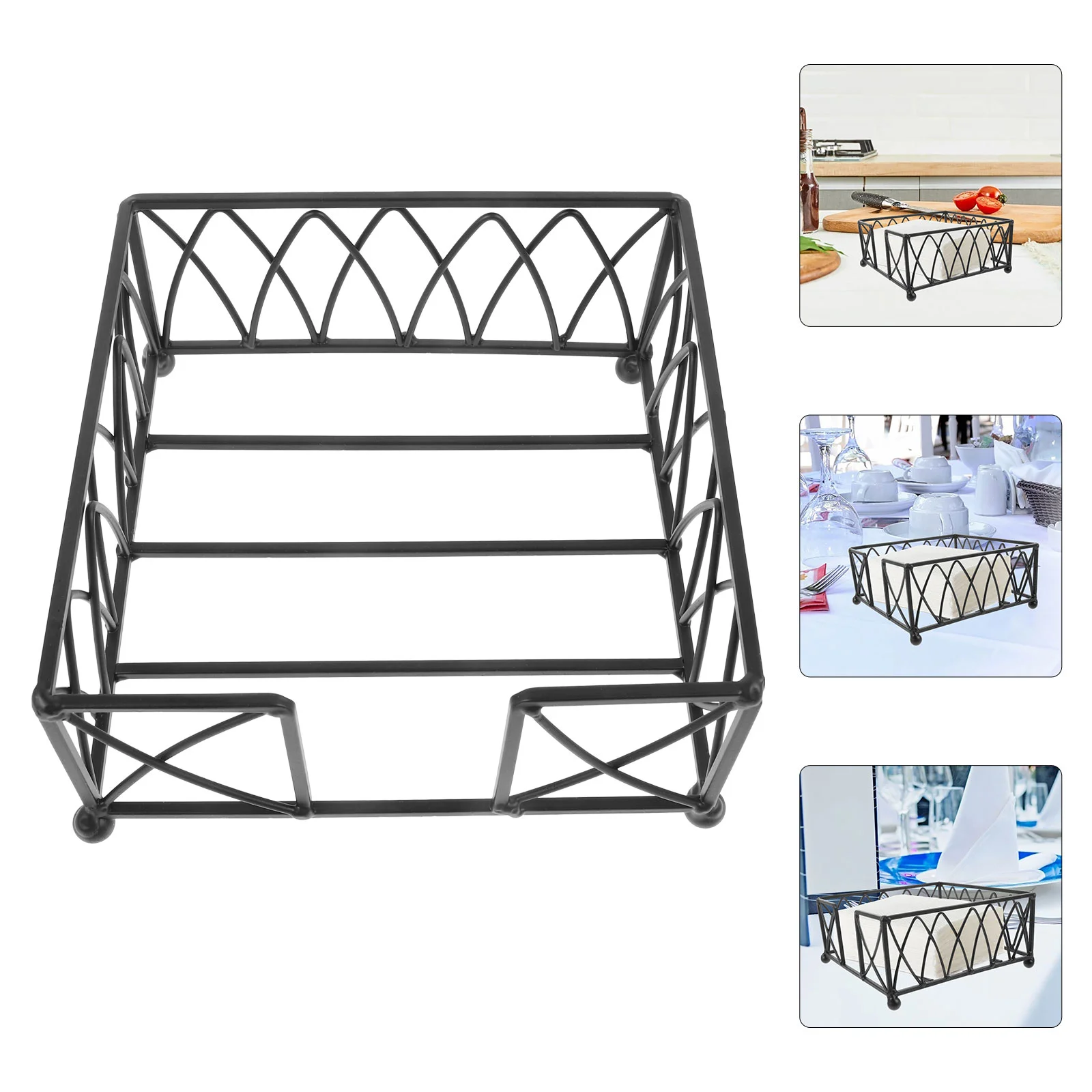 

Iron Paper Towel Holder Napkin Organizer Dispenser Flat Christmas Dinner Napkins Stand Wrought Metal Tissue Bathroom