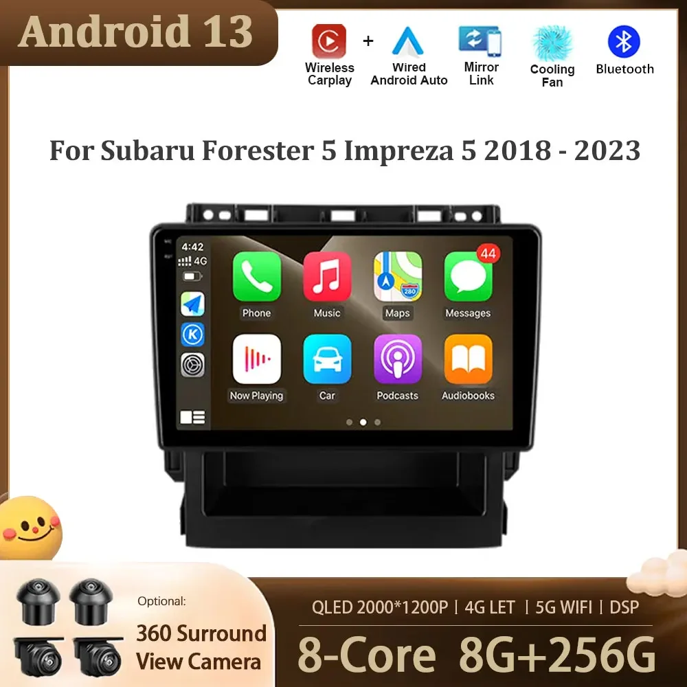 

For Subaru Forester 5 Impreza 5 2018 - 2023 Android 13 Auto Radio Car Multimedia Player GPS Navigation Screen DSP Stereo 4G LET