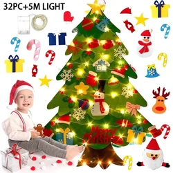 Children's DIY Felt Christmas Tree Set - Festive Home Decorations and Creative Gift Idea for As picture (PA - 32pcs 5M light)