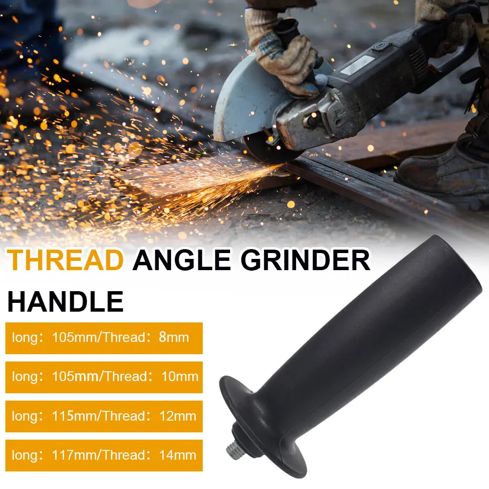 

M8/M10/M12/M14 8mm/10mm/12mm/14mm Angle Grinder Handle Plastic Thread Auxiliary Side Handle for Angle Grinder Black