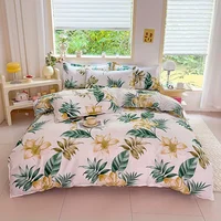Ensemble de housse de couette 3 pièces avec 2 taies d'oreiller, polyester respirant, lavable en machine, fermeture à glissière 3
