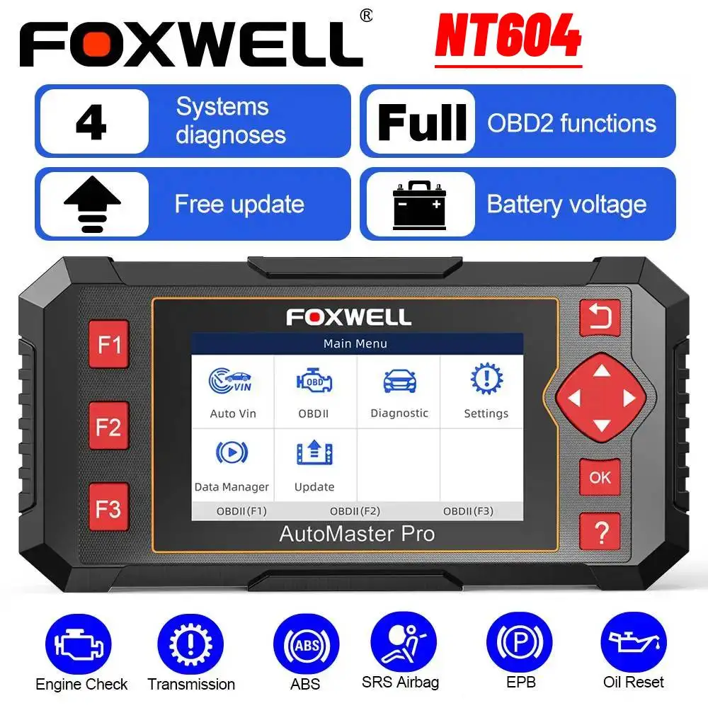 

Диагностический сканер FOXWELL NT604 Elite OBD2, прибор для диагностики коробки передач из АБС-пластика, OBD 2