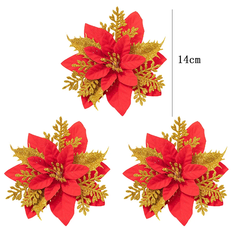 3pcs red flower 3