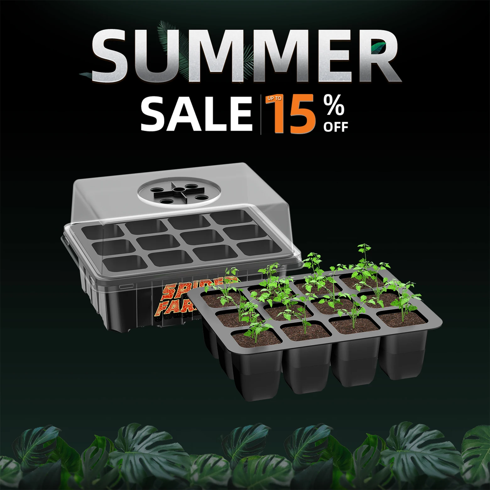 Spider Farmer Seed Starter Trays Seed Starting Kit Plant Growing Trays 4 Packs For Home Indoor Hydroponics Veg Plants