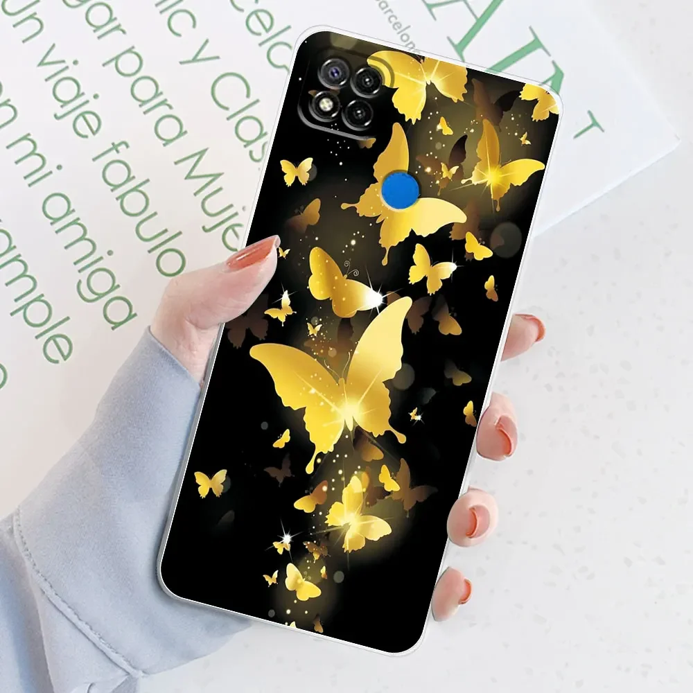 Sleek Marble Transparent Silicone Soft TPU Case - Stylish Protective Bumper Back Cover for Xiaomi Redmi 9C/9C NFC