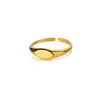 Bagues géométriques en acier inoxydable pour femmes, Texture minimaliste, couleur or, ouverture de Couple, bijoux esthétiques de mariage et de noël
