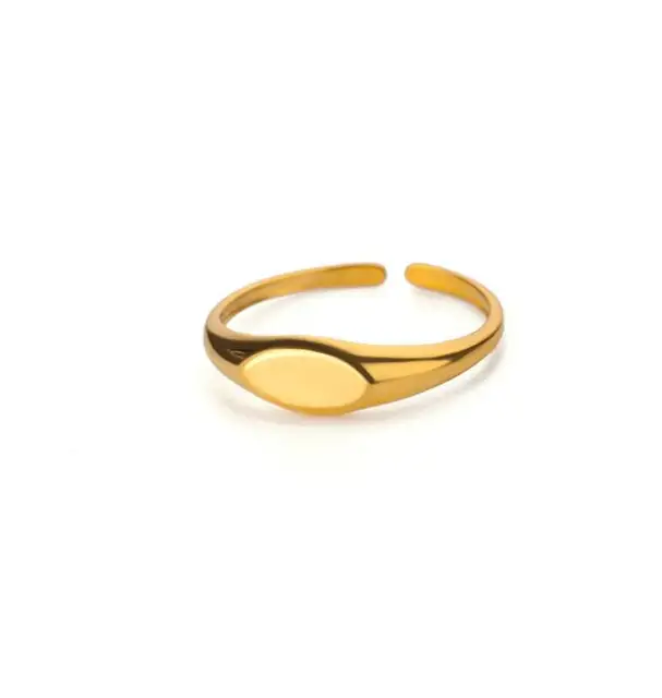 Bagues géométriques en acier inoxydable pour femmes, Texture minimaliste, couleur or, ouverture de Couple, bijoux esthétiques de mariage et de noël