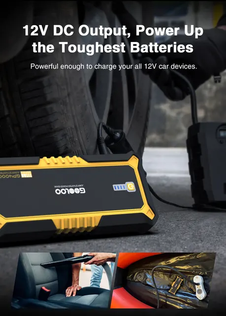 GOOLOO 12V Car Jump Starter 4000A Car Battery Starter 26800mAh Portable  Power Bank Booster Auto Starting Device Emergency Start - Robaizkine - Car  Electronics Store