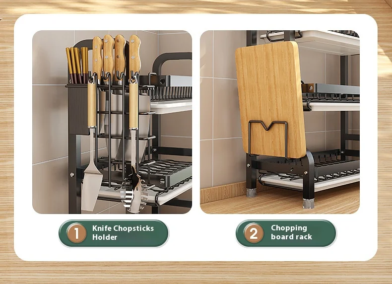 Multifunctional Kitchen Storage Rack - Bowl Dish  Chopstick Organizer