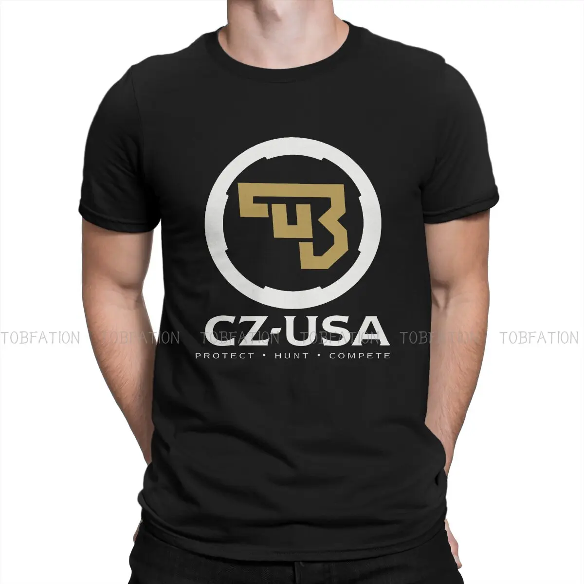 

Logo Casual TShirt CZ USA Gun Style Tops Casual T Shirt Men Tee Unique Gift Clothes