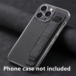 Stylish PU Leather Wristband Phone Grip & Telescopic Holder (Black)