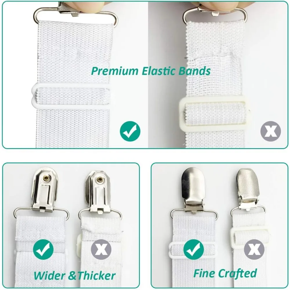 Sheet Straps Sheet Holders Sheet Buckles-Elastic Adjustable Sheet Holders for Wrinkled Sheets
