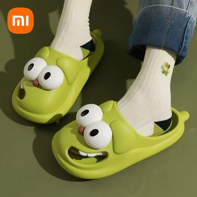 Xiaomi Spring Summer New Upgraded Cute Big Eyes Slipper Women Indoor Outdoor Bathroom Sandals Sole Men's Beach Shoes -