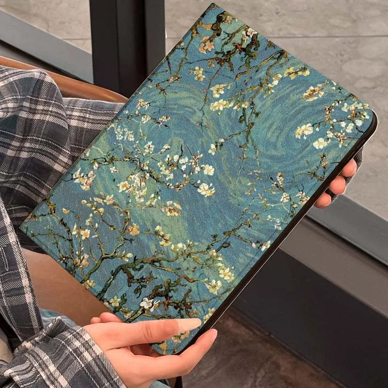Artistic Oil Paint Flower and Duck Design Tablet Case