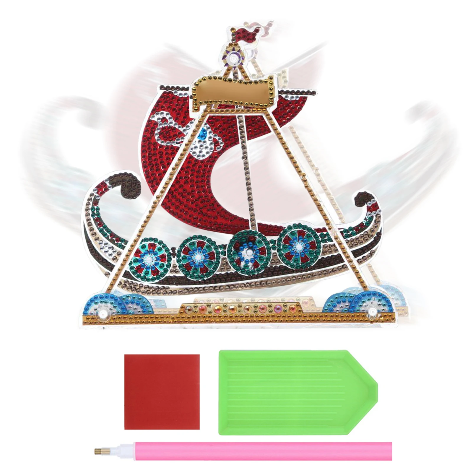 5 D Pirate Ship Diamond Kit For Kids And Beginners Includes Acrylic Drawing Board Tool | Дом и сад