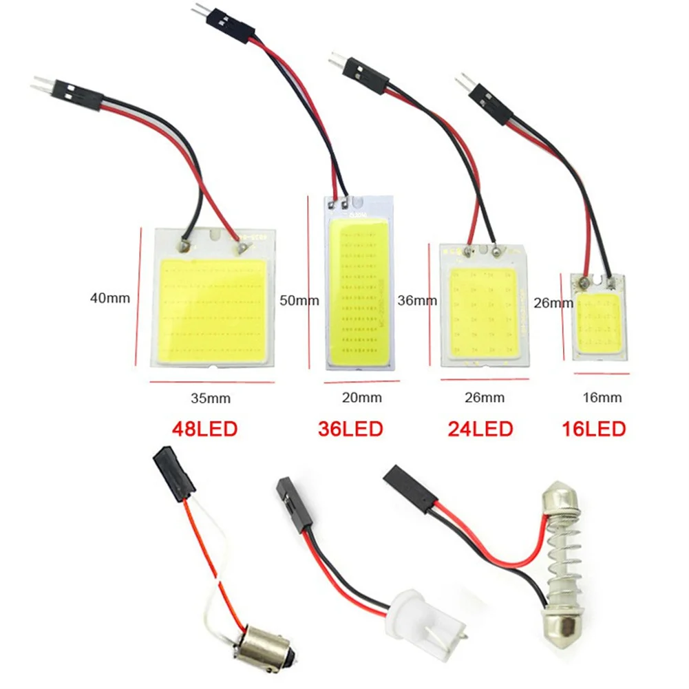 

Cabin Light COB LED Light Panel 6000k COB Lamp Bead Low Power Consumption T10 Wedge Socket In-Car Reading Light