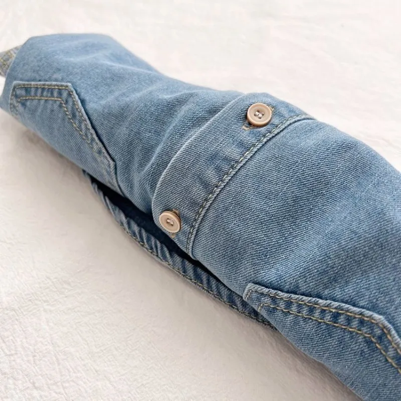 Spring and Autumn Boys' Shirt Long sleeved Coat New Children's Jeans Shirt Baby Casual Loose Top Coat