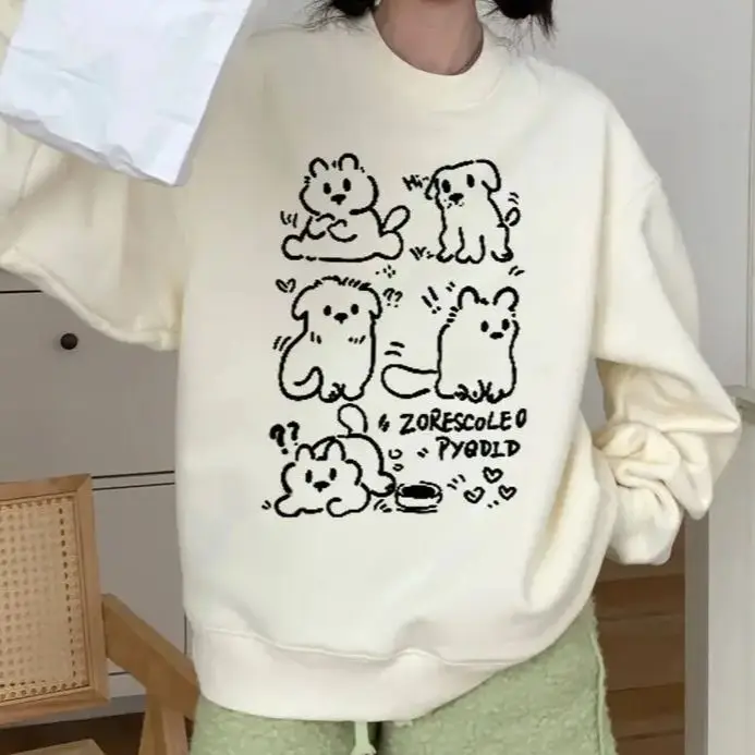 Funny Cats Pullovers Women Fashion Casual All Match Hoodies Harajuku Elegant Long Sleeve  Hoody Vintage Y2k Aesthetic Sweatshirt
