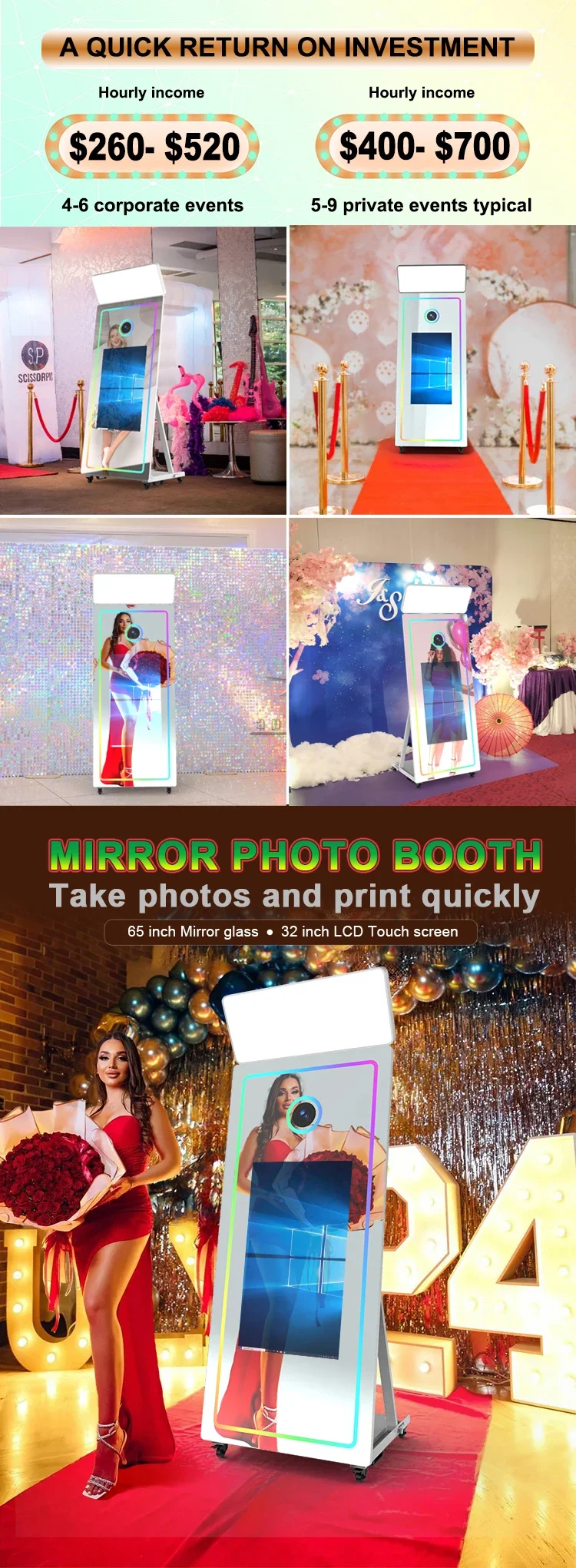 65’ Magic Interactive Selfie Photo Mirror Booth Machine Party or Wedding,Commercial Rental Photography Sc9f193bcf0b14fbc8511f084f0568b3cD