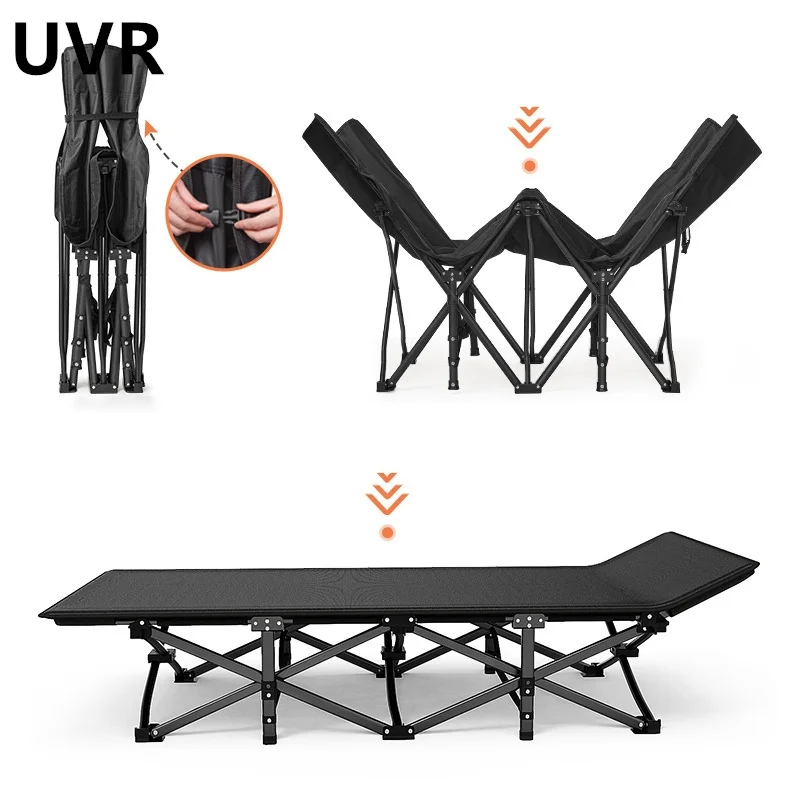 

UVR Outdoor Camping Camping Bed Folding Chair Single Person Office Nap Lunch Break Chair Simple Portable and Comfortable