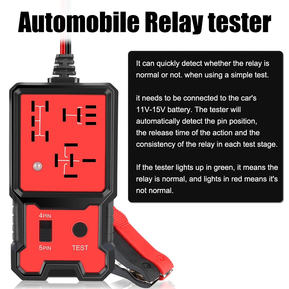 Car Relay Tester Universal 12V Car Relay Tester Electronic Automotive Relay Tester For Auto Battery Checker Alternator Analyzer Diagnostic Tool