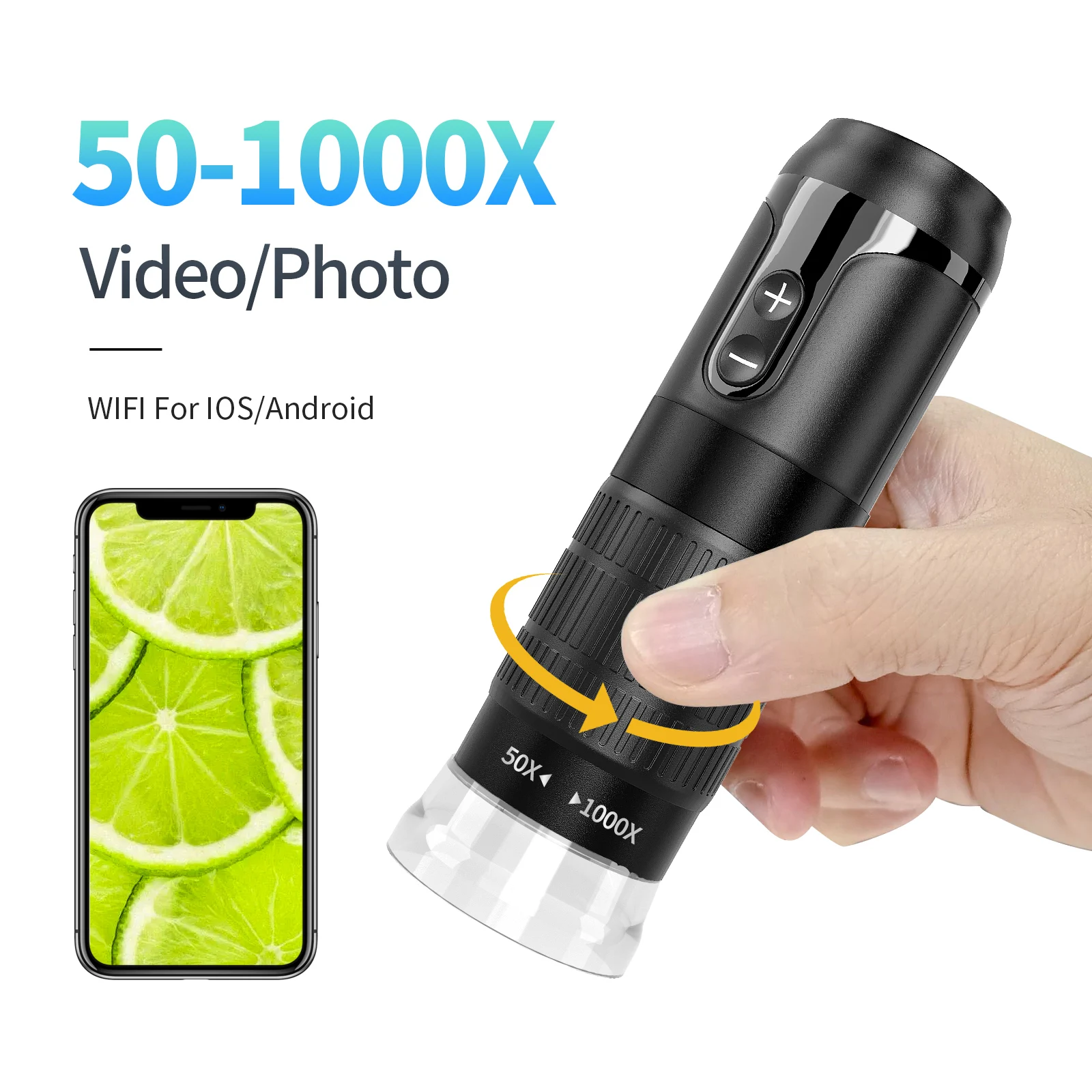Microscopio Portatile Digitale Usb Wifi Da 50 A 1000X Telecamera Per Endoscopio Con Ingrandimento Wireless Con 8 Led Per Iphone Ipad Android
