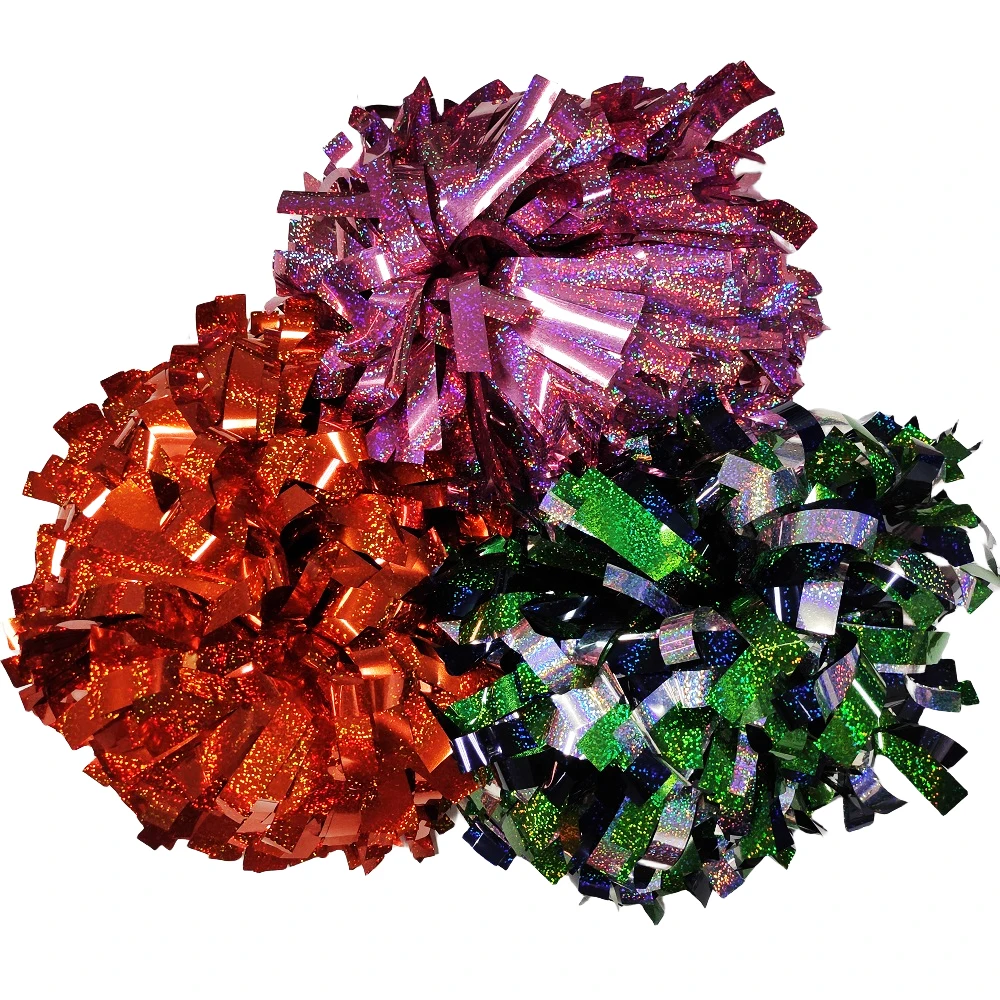 Adult Team Cheerleading Pom Poms with Rhinestone and Printed Techniques Accessory Set