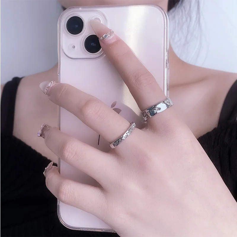 

Высококачественный Браслет инкрустированное цирконием женское открытое регулируемое кольцо для пары простое изысканное и универсальное украшение