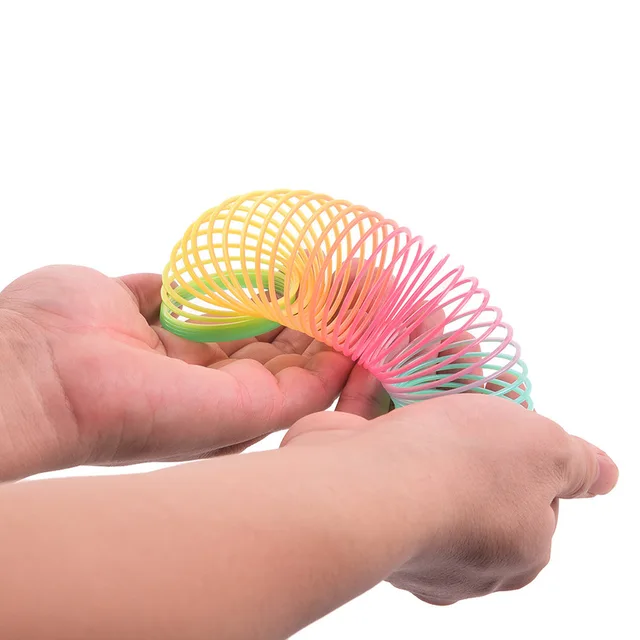 1pcs Rainbow Circle Funny Toys Early Development Educational Folding Plastic Spring Coil Children's Creative Magical Toys 6