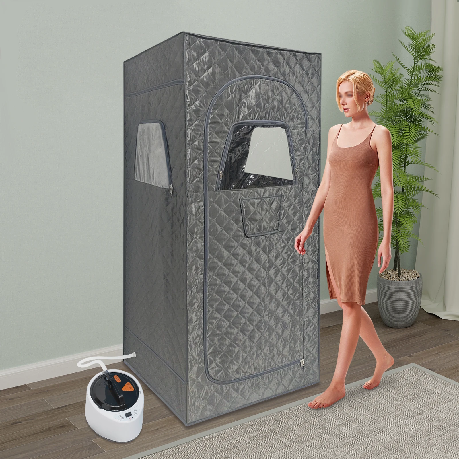 Lightweight Portable Personal Steam Sauna Spa set tent 180*80*80cm+2.6L steam engine+65cm folding chair 3