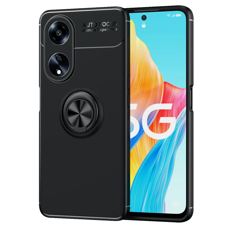 Per Oppo A98 5G Custodia Cover Oppo A98 5G Capas Nuovo Paraurti Antiurto Per Telefono Posteriore Anello Morbido Supporto Magnetico Fundas Oppo A98 A 9