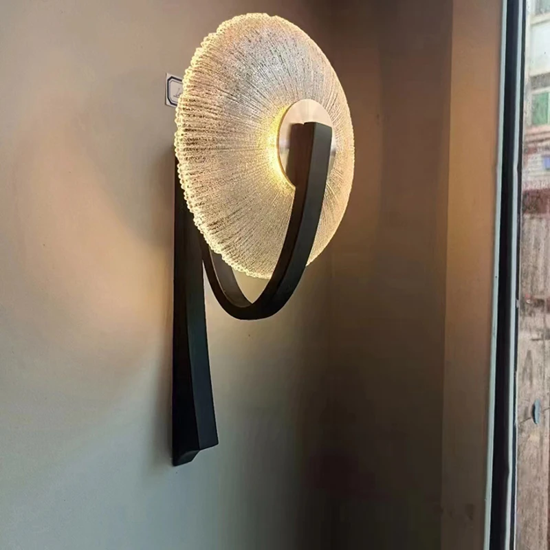 Novelty LED Wall Lamp Gold Black Metal Clear Glass For Bedroom Living Room Restaurant Lighting Fixtures 3000K
