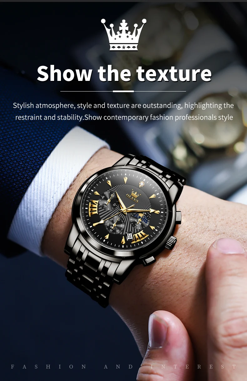 OLEVS 2892 Chronograph Luxury Mens Watch description image 10