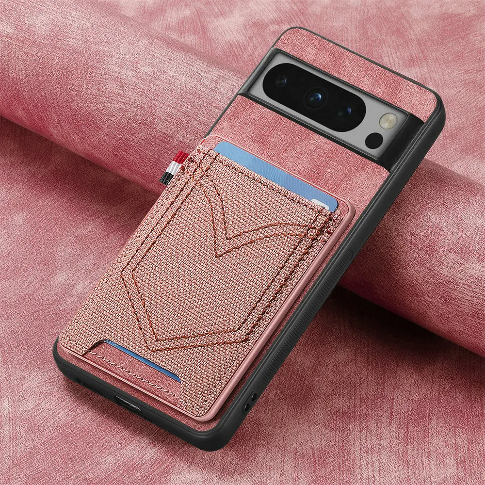 Leather Card Holder Case with Magnetic Car Mount and Shockproof Protection