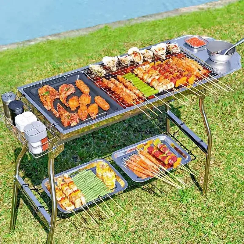 

Barbecue Grill Household Outdoor Folding Portable Stainless Steel