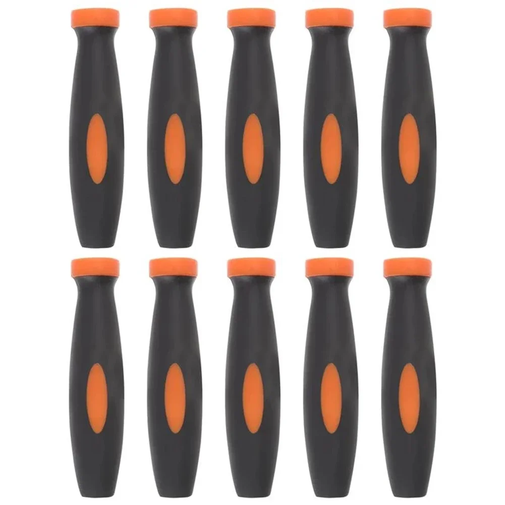 Rubber Files Handles Handles File Replacements Rubber Smooth 2.36Inch Accessories Black+Orange For Small Files