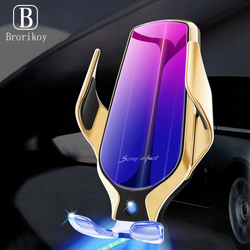 

Автомобильное беспроводное зарядное устройство с инфракрасным датчиком, автоматический зажим для iPhone 11 12Pro X Xs Samsung S20 S10 Note 9 8, беспроводное зарядное устройство, автомобильная подставка