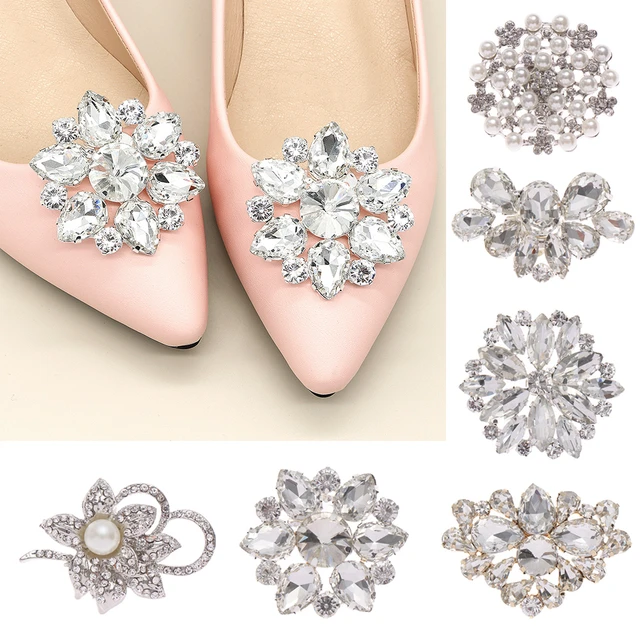 2pcs Shoe Clip Wedding Shoes High Heel Women Bride Decoration Rhinestone  Shiny Decorative Clips Pearl Charm Buckle - AliExpress