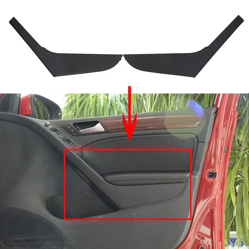 MK6 2009-2013 용 블랙 내부 도어 핸들 커버 쌍 왼쪽 오른쪽 자동차 인테리어 부품 액세서리 교체 5K4868039A 5K4868040A