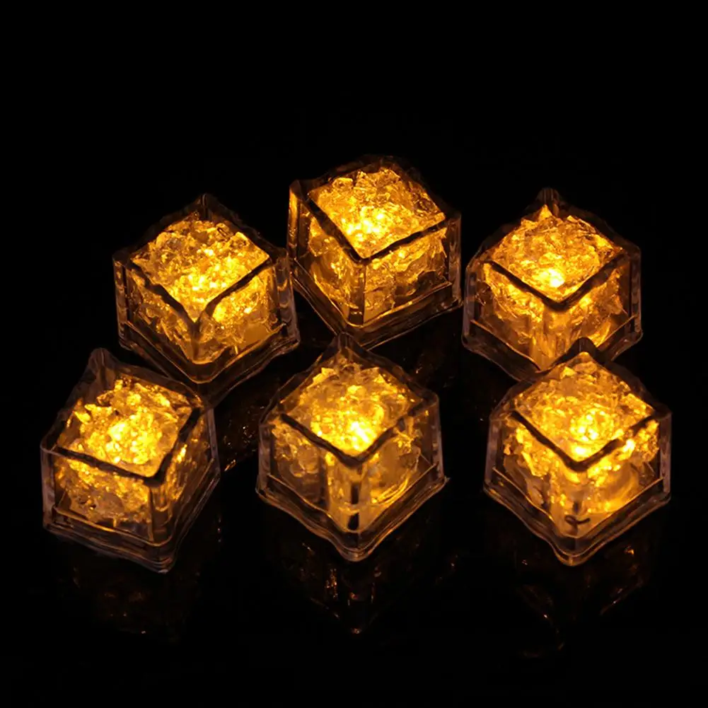 ตัวเลือกสินค้า LED Ice Cube หลายสีกระพริบเรืองแสง ตกแต่งปาร์ตี้