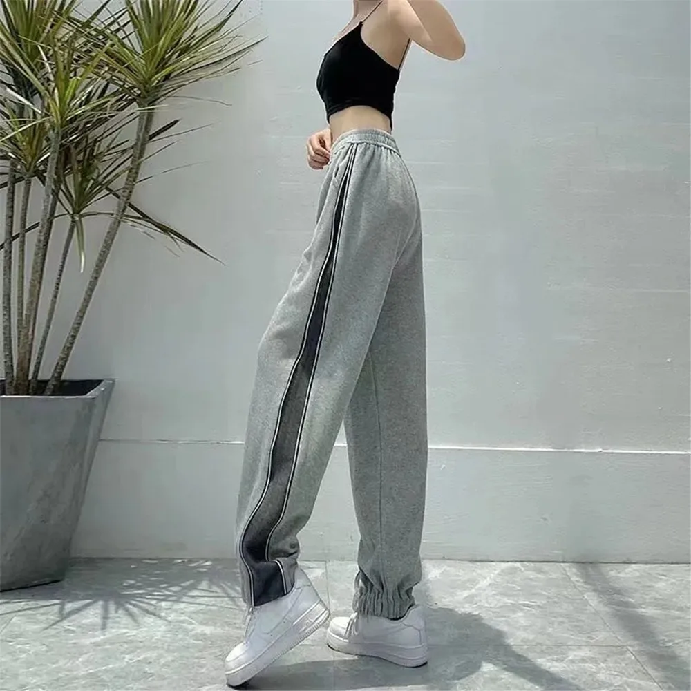 

Y2k Casual Sports Elastic High Waist Loose Joggers Pants Street Style Vintage Sweatpants for Women Chic Aesthetic Trouser Female