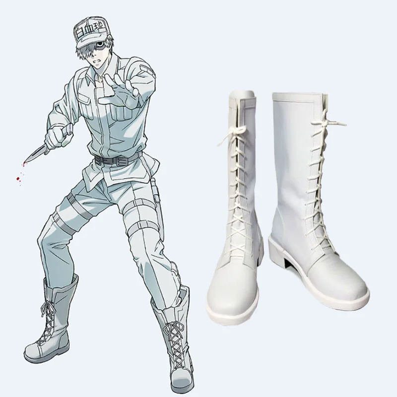 

Unisex Anime Cos Cells at Work! Leukocyte White Blood Cell Cosplay Costumes Boots Shoes Halloween Christmas Party Custom Made