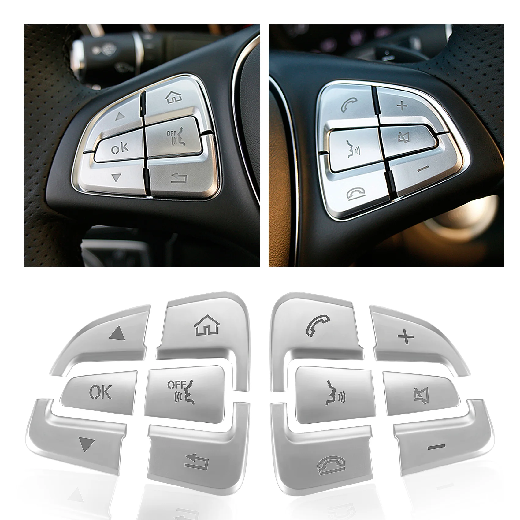 

12Pcs Car Styling Steering Wheel Button Covers Trim Stickers