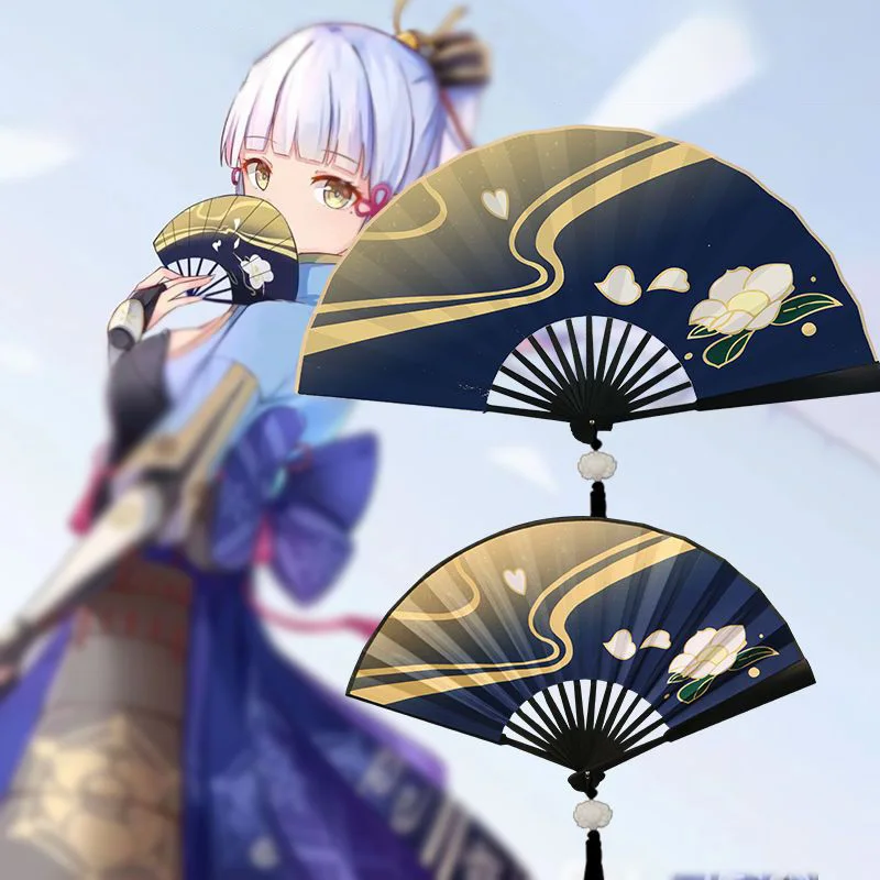 

Genshin Impact Fan Kamisato Ayaka Cosplay Prop Folding Fan Hand Two Sided Decor Paper Halloween Cosplay Costume Prop Decor Fans
