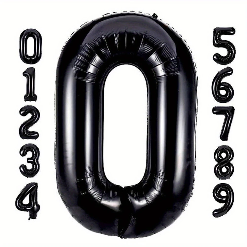 40 Zoll schwarze große Folien-Geburtstagsballons Helium-Zahlenballon 0-9 Alles Gute zum Geburtstag Hochzeit Party Dekorationen Dusche Große Figuren – Detail 10
