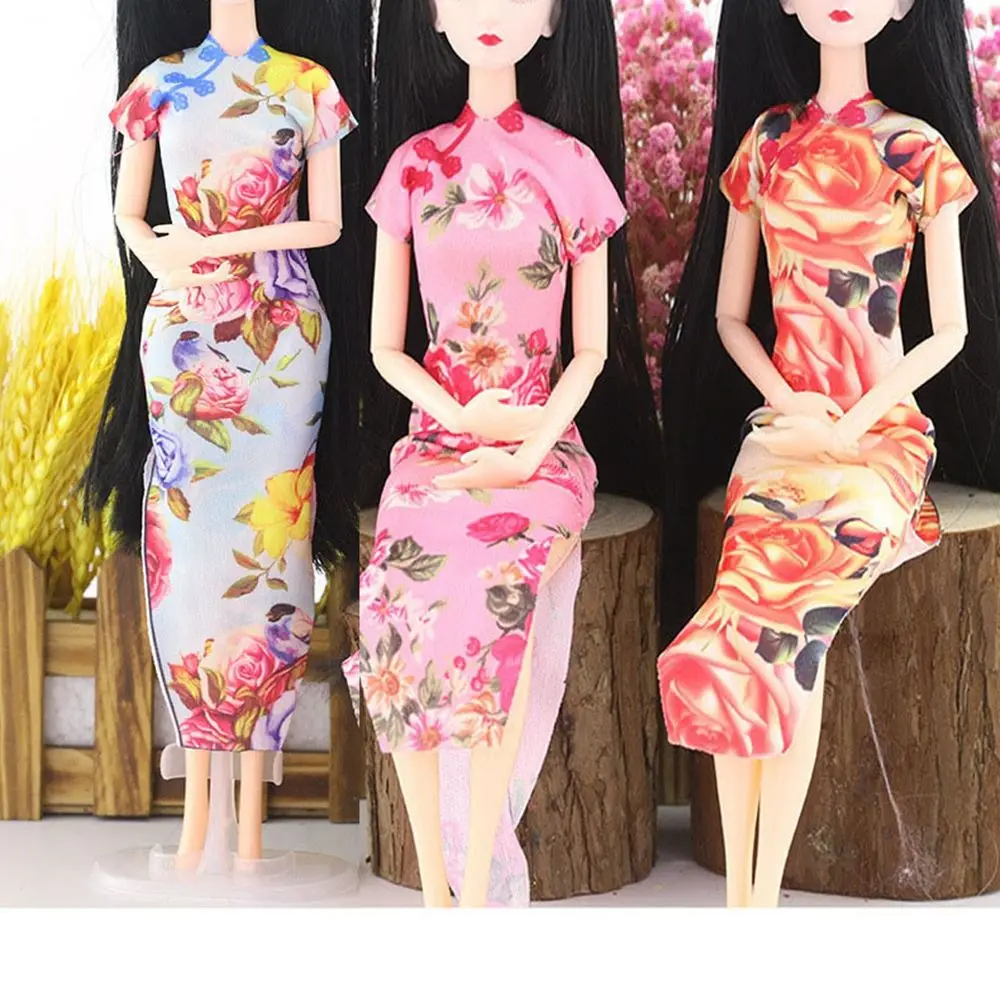 Handgefertigtes Puppenkleid, Kleidung für 30 cm große Puppen, Accessoires, Kleid, Kleidung für chinesisches traditionelles Kleid, Abendkleid im Cheongsam-Stil – Detail 3