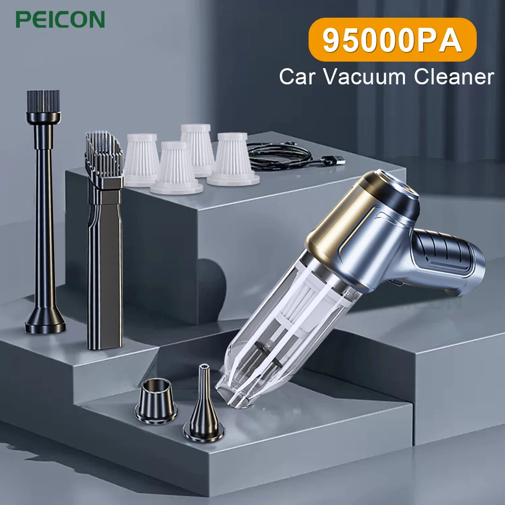 Car Vacuum Cleaner 95000PA Strong Suction Wireless Vacuum Cleaner for Car Home Portable Handheld Powerful Auto