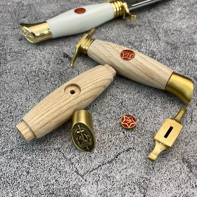 천연 원목 손잡이와 황동 보호 키트 내구성 있는 DIY 공예 하드웨어 액세서리