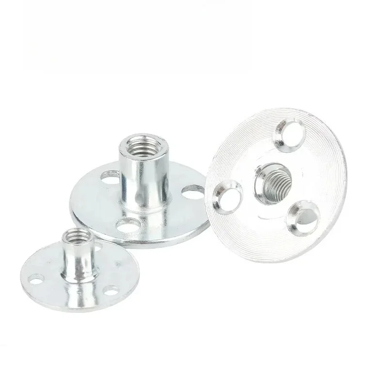 5Pcs 3 홀 플랜지 커플 링 너트 화이트/블랙 아연 탄소강 소파 발 가구 잠금 너트 M6 M8 M10 M12