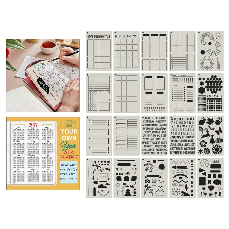 20개 플래너 스텐실 5 7.5 어린이를 위한 저널 스텐실 DIYJournal Notebook Dropship